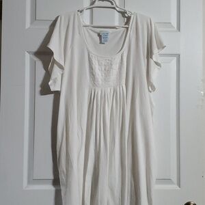 Swim 365 Women's Box Pleat Cover Up Size 3X White